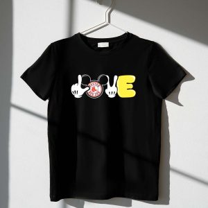 Boston Red Sox Mickey Ears Love Graphic T-Shirt For Fans