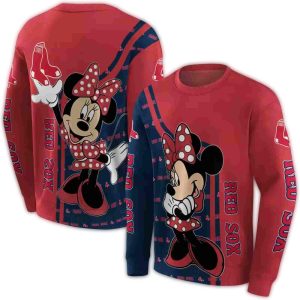 Boston Red Sox Minnie Mouse All Over Print Sweatshirt