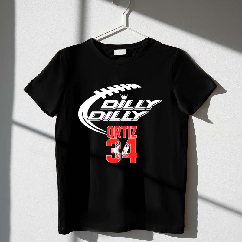 Boston Red Sox Ortiz 34 Dilly Dilly Football Crossover T Shirt t shirt 1 1