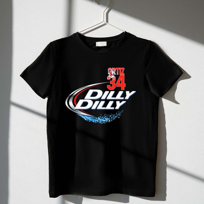 Boston Red Sox Ortiz 34 Dilly Dilly Majestic T Shirt t shirt 1 1