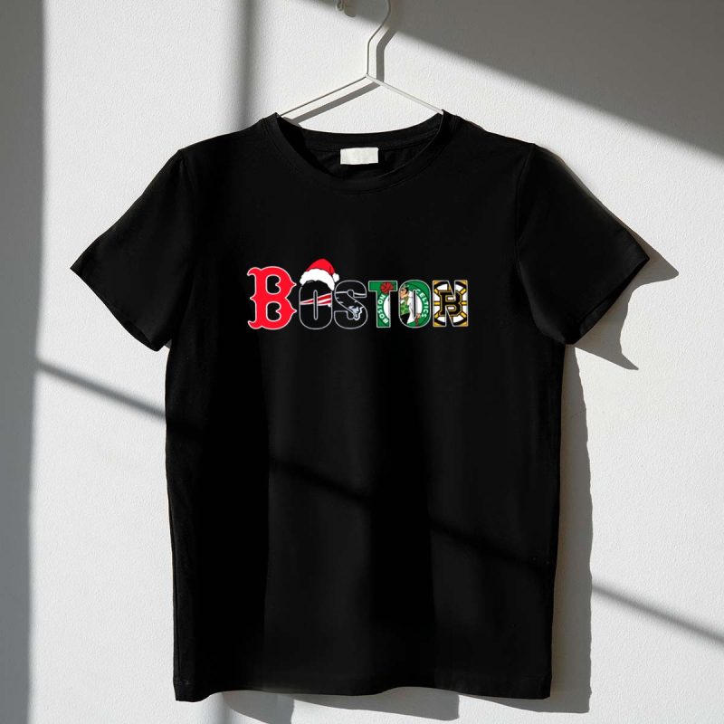 Boston Red Sox Patriots Celtics Bruins Christmas T Shirt t shirt 1 1