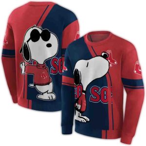 Boston Red Sox Playful Snoopy All Over Print Sweatshirt