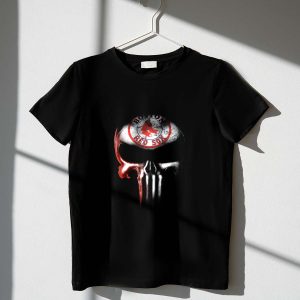 Boston Red Sox Punisher Skull Graphic T-Shirt For Fans
