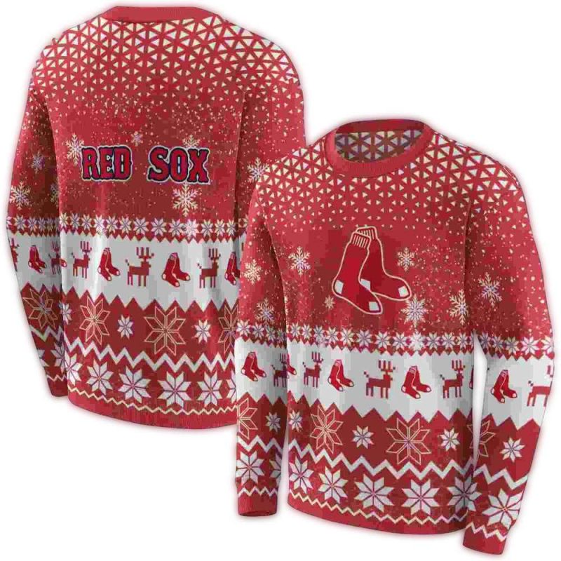 Boston Red Sox Reindeer Motif AOP Sweatshirt 1