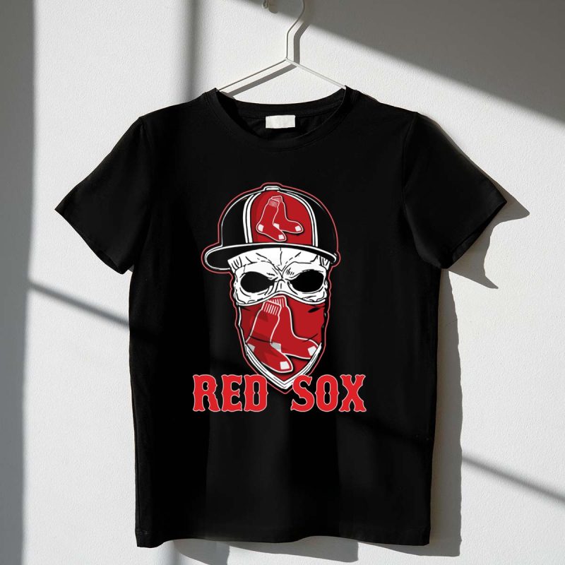 Boston Red Sox Skull Hat Design with Sox T Shirt t shirt 1 1