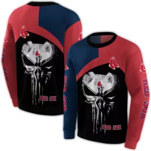 Boston Red Sox Skull Punisher All Over Print Sweatshirt