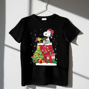 Boston Red Sox Snoopy Woodstock Christmas T-Shirt for Holiday Cheer