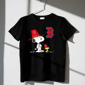Boston Red Sox Snoopy & Woodstock Team Hats T-Shirt For Fans