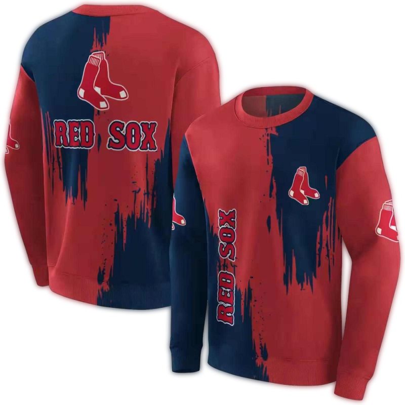 Boston Red Sox Splatter Effect AOP Sweatshirt 1