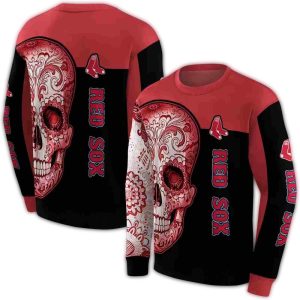 Boston Red Sox Sugar Skull All Over Print Sweatshirt