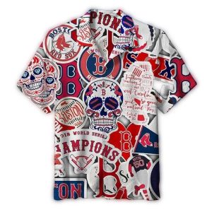 Boston Red Sox Sugar Skull Champions Hawaiian Shirt for Fans