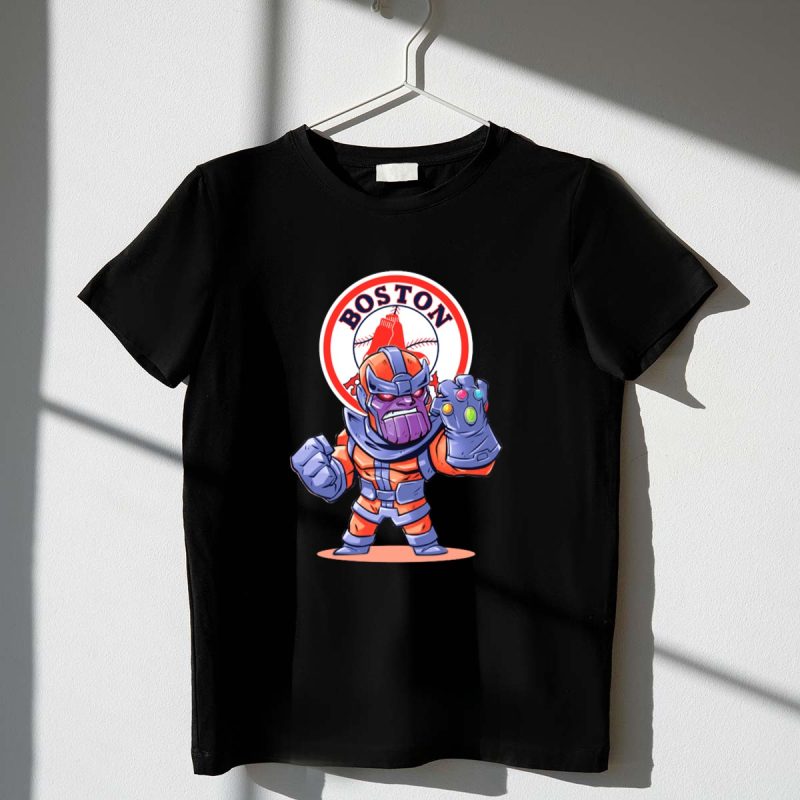 Boston Red Sox Thanos Infinity Gauntlet Crossover Fan T Shirt t shirt 1 1