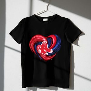 Boston Red Sox Tornado Heart Red & Blue T-Shirt For Fans