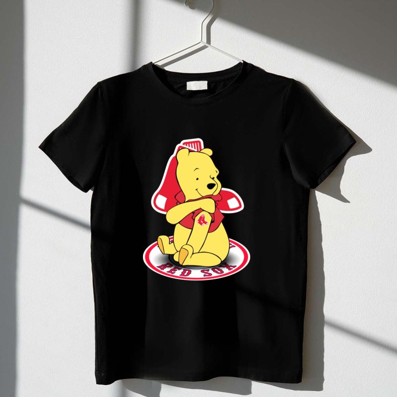 Boston Red Sox Winnie the Pooh Hugging Baseball T Shirt t shirt 1 1
