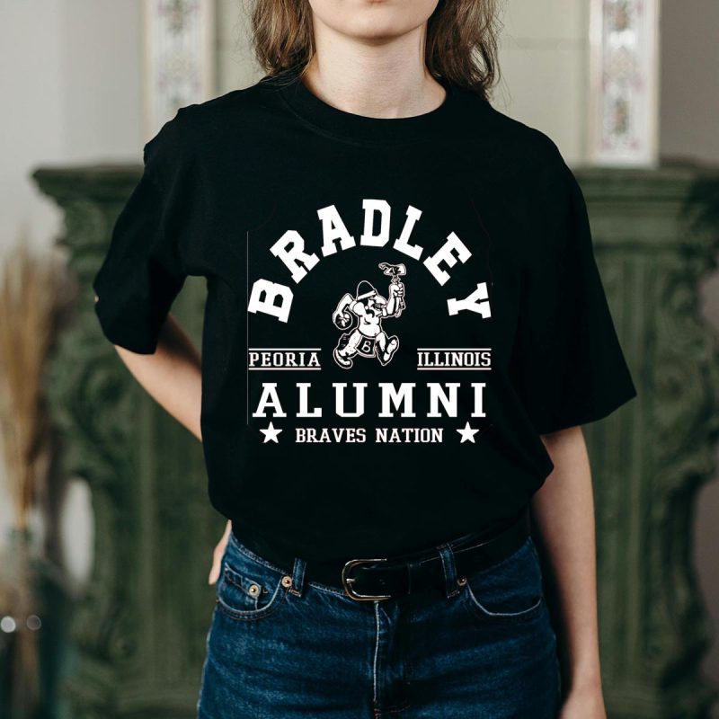 Bradley University Alumni T-Shirt - Peoria Illinois Braves Nation Design - Image 2