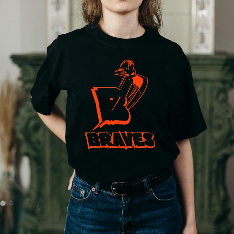Brave Braves Tribal Axe Graphic T-Shirt For Bold Style - Image 2