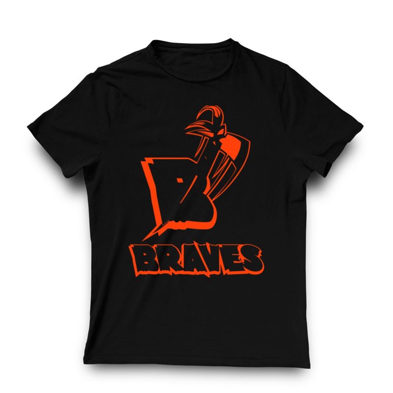 Brave Braves Tribal Axe Graphic T-Shirt For Bold Style - Image 3