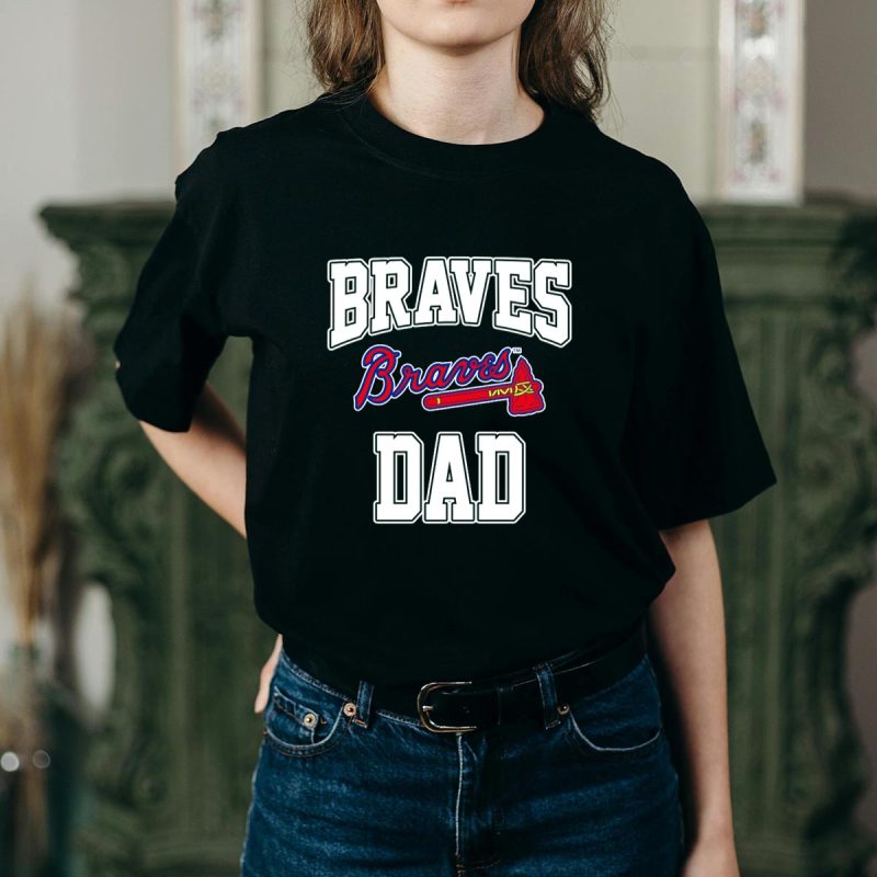 Atlanta Braves Dad Iconic Logo Baseball T-Shirt For Fans - Image 2