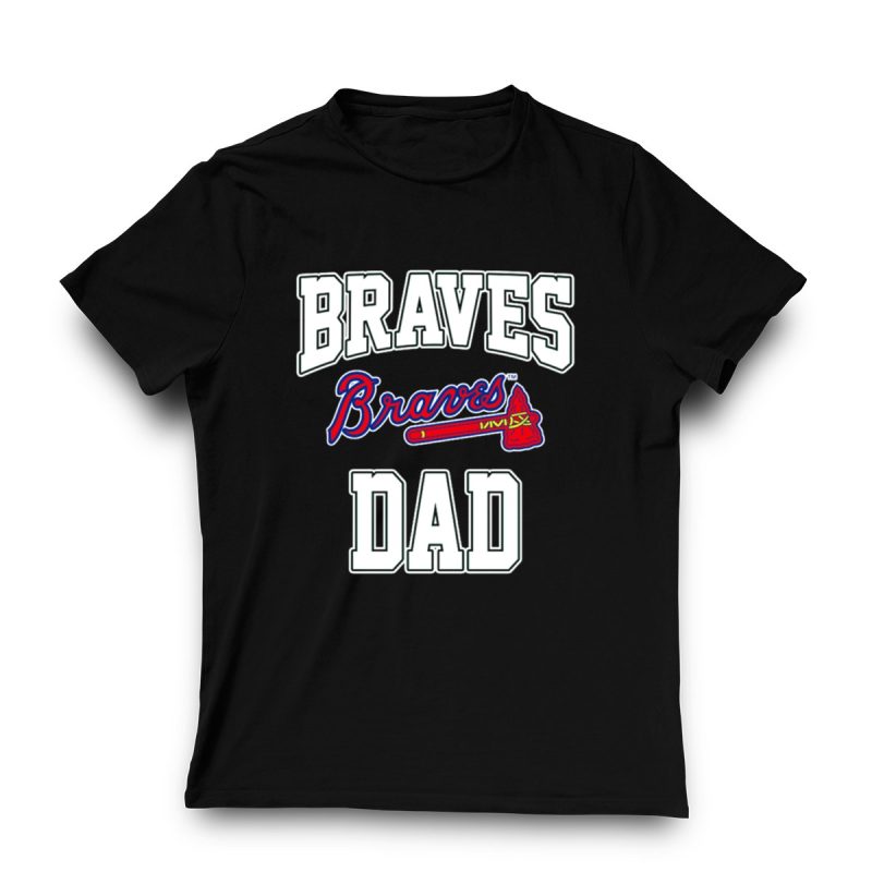 Atlanta Braves Dad Iconic Logo Baseball T-Shirt For Fans - Image 3