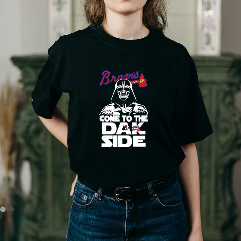 Braves Darth Vader Dark Side Fans T-Shirt | Unique Star Wars Apparel - Image 2