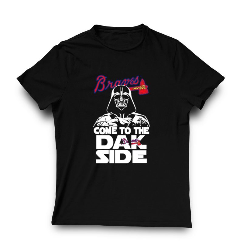 Braves Darth Vader Dark Side Fans T-Shirt | Unique Star Wars Apparel - Image 3