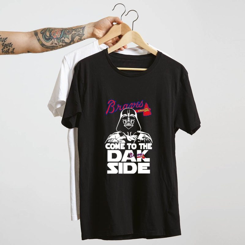 Braves Darth Vader Dark Side Fans T-Shirt | Unique Star Wars Apparel - Image 4