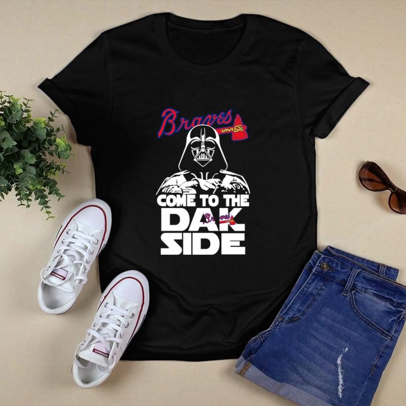 Braves Darth Vader Dark Side Fans T-Shirt | Unique Star Wars Apparel - Image 5