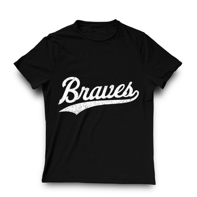 Distressed Script Braves T-Shirt For Stylish Sports Fans - Image 3