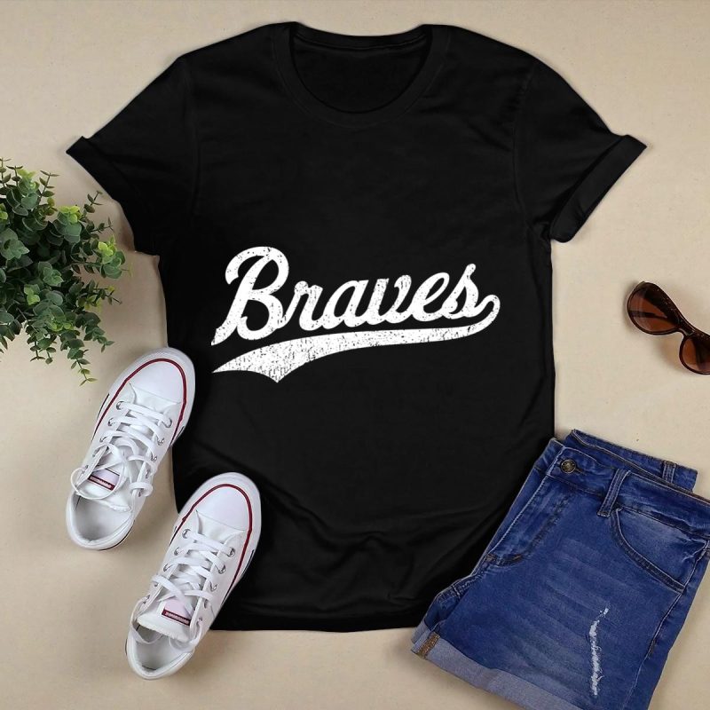 Distressed Script Braves T-Shirt For Stylish Sports Fans - Image 5