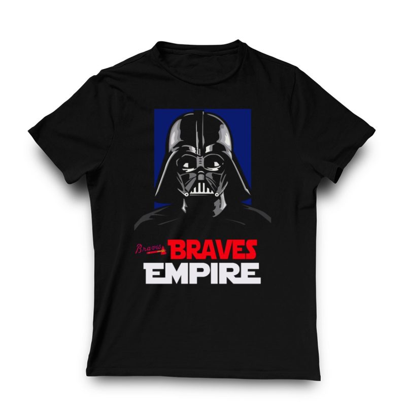 Braves Empire Darth Vader Graphic T-Shirt For Star Wars Fans - Image 3