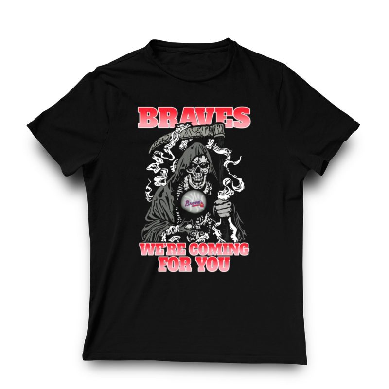 Braves Grim Reaper Graphic T-Shirt - Bold Design For Fans - Image 3