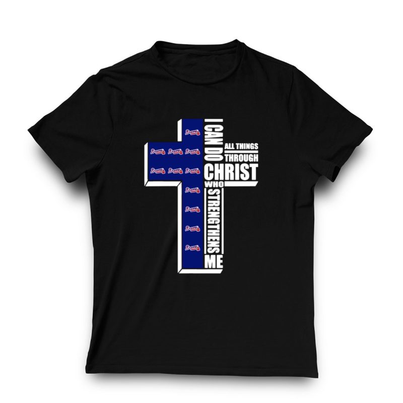 Braves 'I Can Do All Things' Inspirational Cross T-Shirt - Image 3