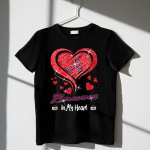 Sparkling Heart T-Shirt For Braves Fans – Love & Team Spirit