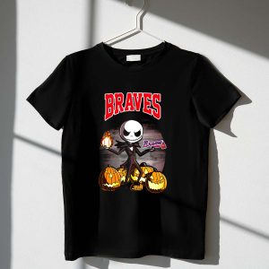 Braves Jack Skellington Halloween Pumpkins Baseball T-Shirt For Fans