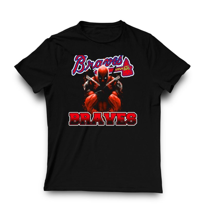 Atlanta Braves Deadpool Crossover T-Shirt For Marvel Fans - Image 3
