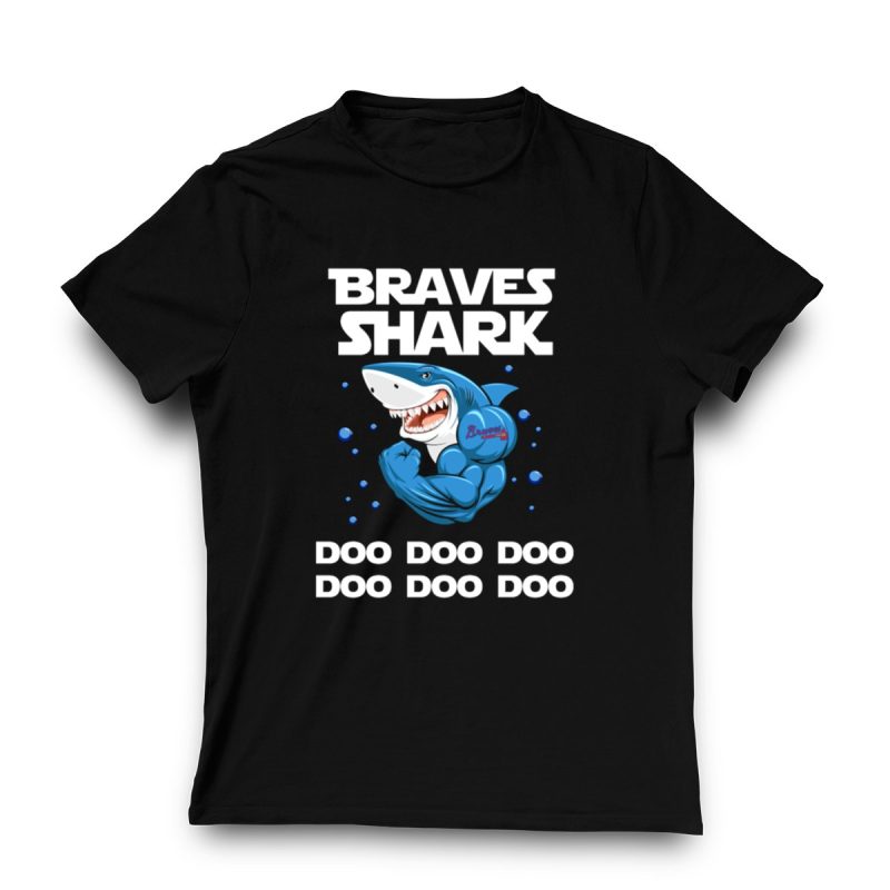Atlanta Braves Shark Doo Doo Doo Theme Sports T-Shirt For Fans - Image 3