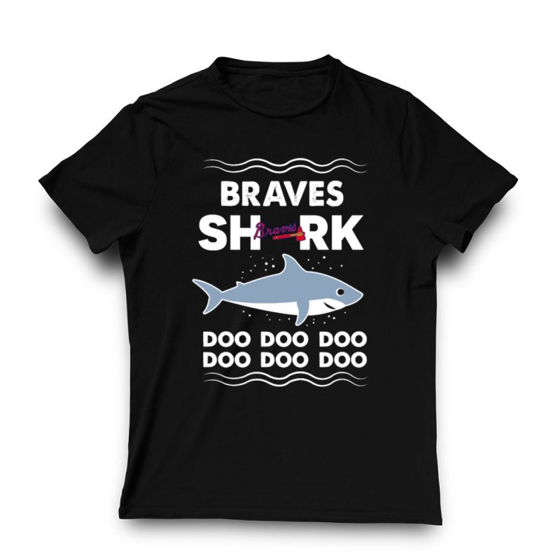 Braves Shark Doo Doo Doo Baseball Team T-Shirt For Fans And Players - Image 3
