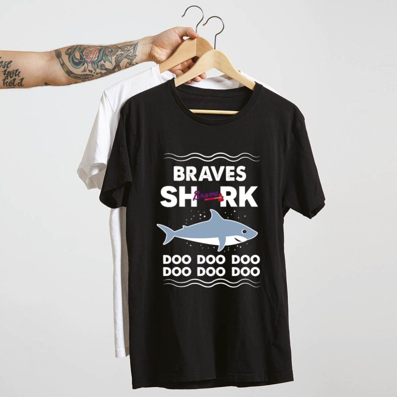 Braves Shark Doo Doo Doo Baseball Team T-Shirt For Fans And Players - Image 4
