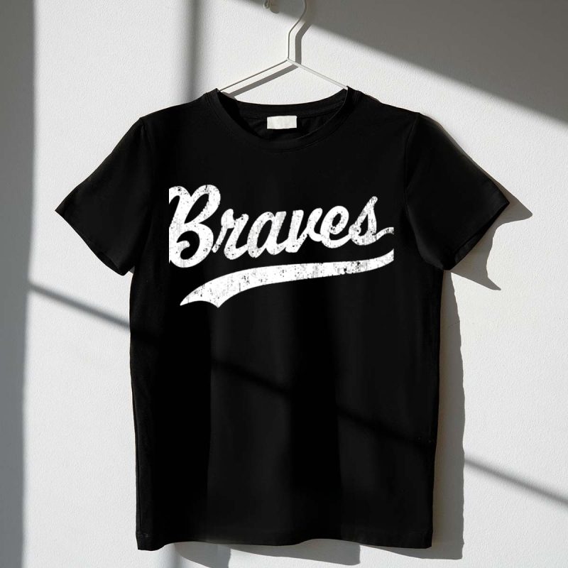 Vintage Braves Script T-Shirt For Sports Fans - Retro Style Tee
