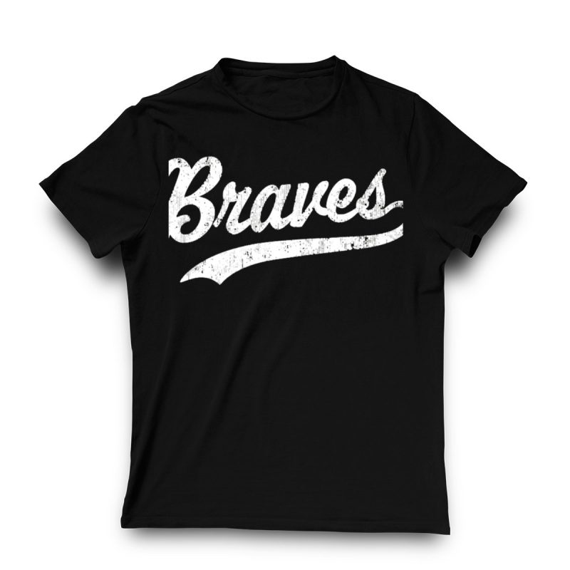 Vintage Braves Script T-Shirt For Sports Fans - Retro Style Tee - Image 3