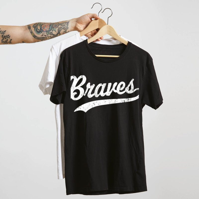 Vintage Braves Script T-Shirt For Sports Fans - Retro Style Tee - Image 4