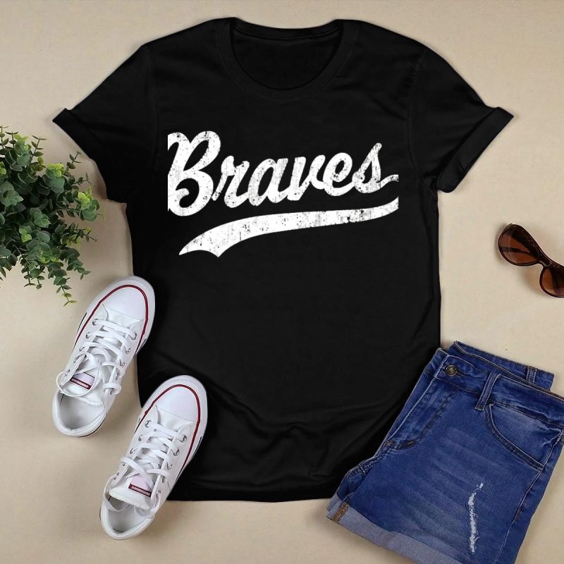 Vintage Braves Script T-Shirt For Sports Fans - Retro Style Tee - Image 5