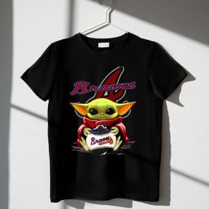 Atlanta Braves Yoda Baseball Graphic T-Shirt - Fun Mlb Fan Apparel