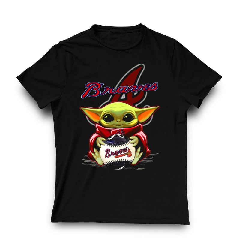 Atlanta Braves Yoda Baseball Graphic T-Shirt - Fun Mlb Fan Apparel - Image 3