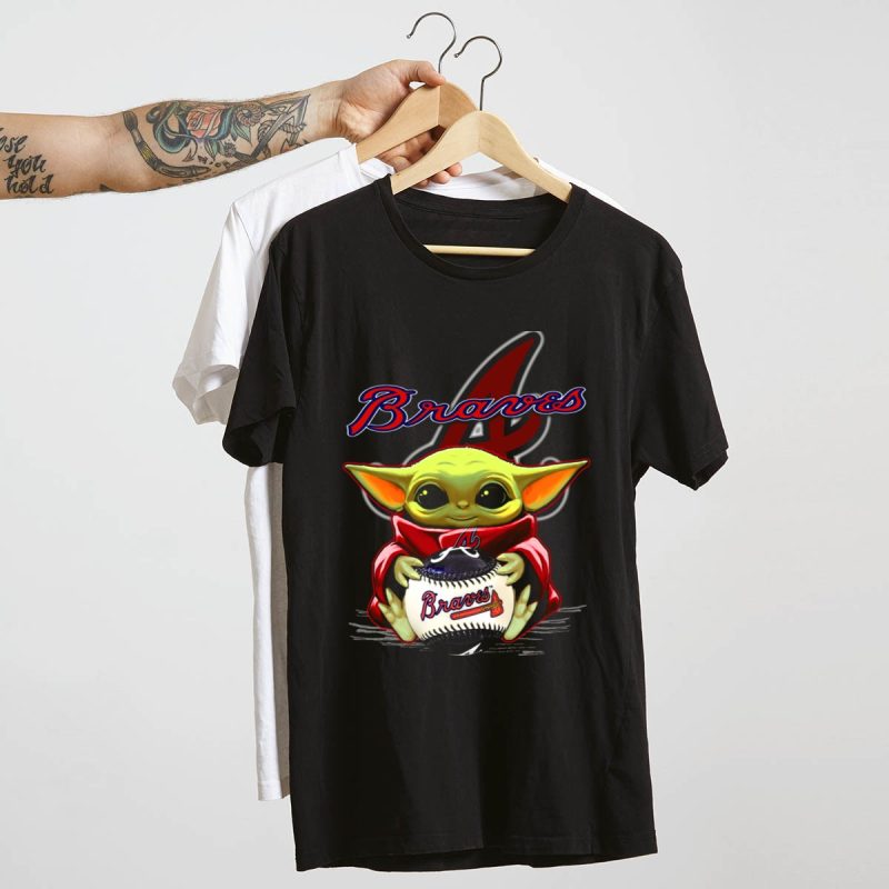 Atlanta Braves Yoda Baseball Graphic T-Shirt - Fun Mlb Fan Apparel - Image 4