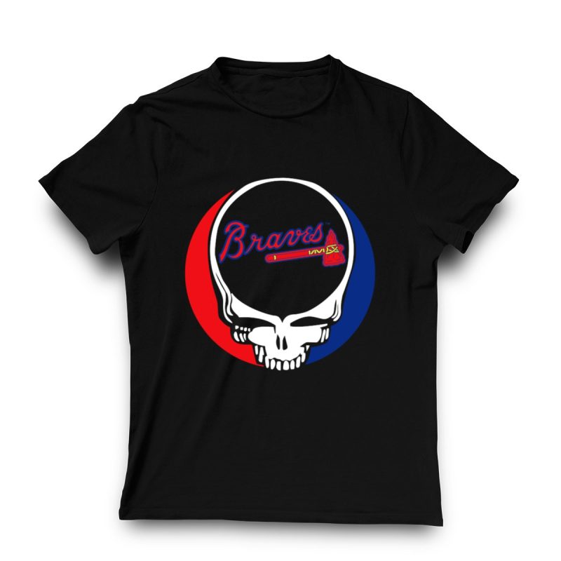 Braves Grateful Dead Skull Logo Mashup T-Shirt - Unique Graphic Tee - Image 3
