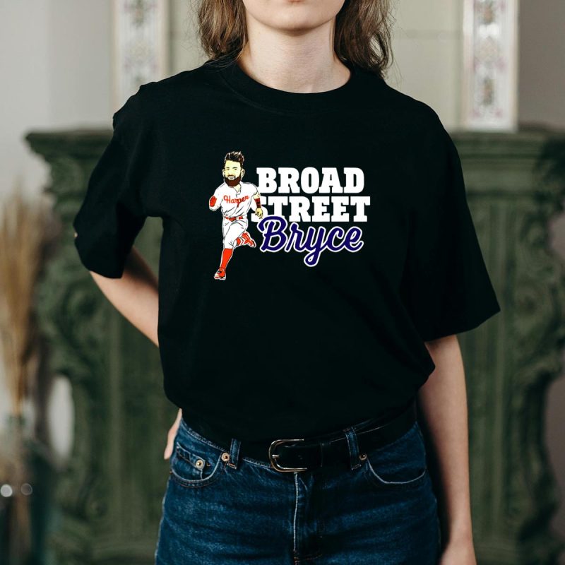 Bryce Harper Phillies Baseball T-Shirt - Broad Street Style Running Tee - Image 2