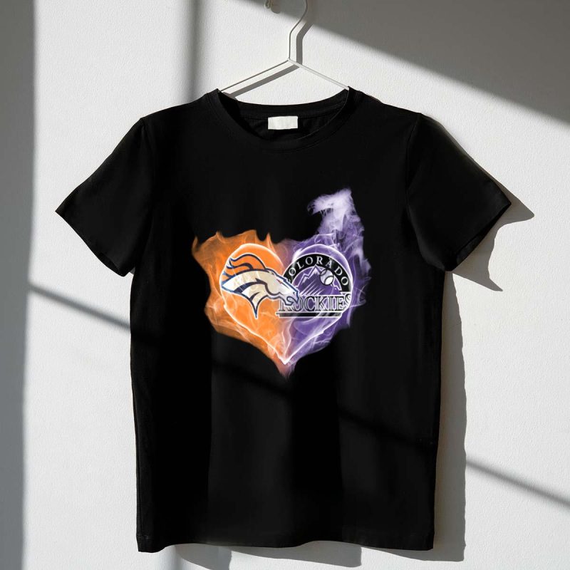 Broncos Colorado Rockies Heart Logo NFL Smoke T Shirt t shirt 1 1