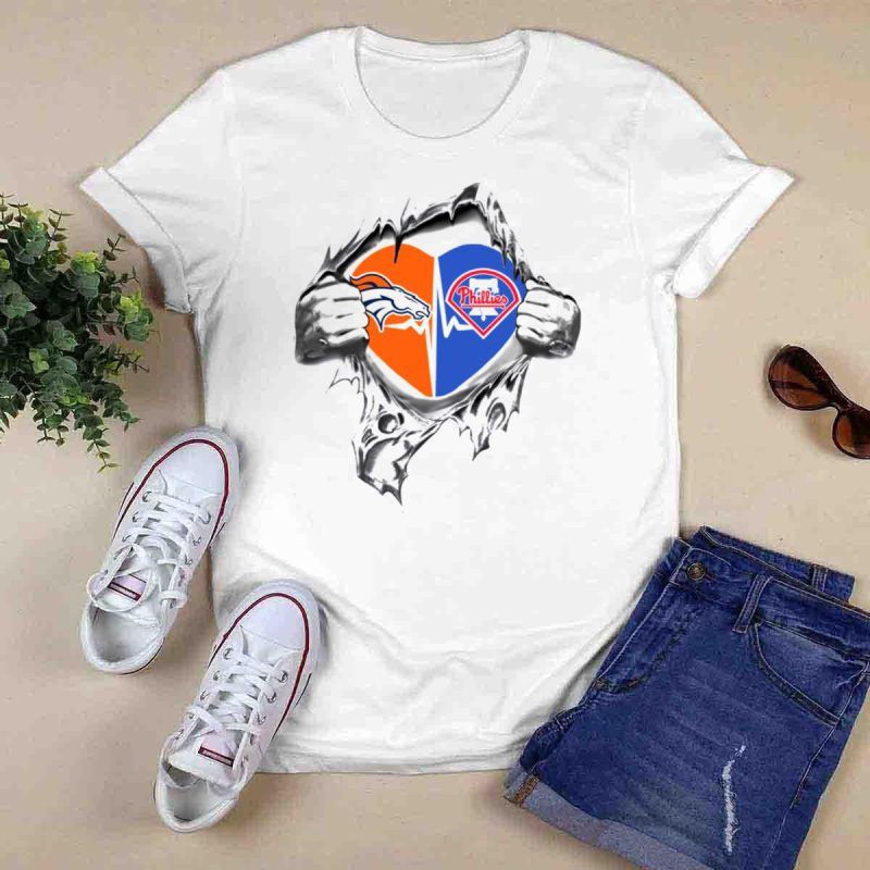 Unique Heart Rip Broncos Phillies T-Shirt - Perfect Fan Apparel for Sports Enthusiasts - Image 6