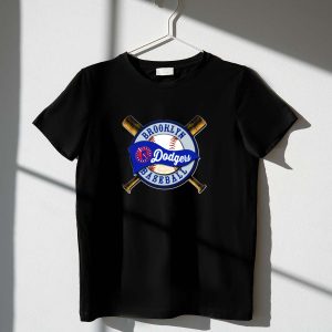 Vintage Brooklyn Dodgers Baseball T-Shirt With Bat And Ball Design